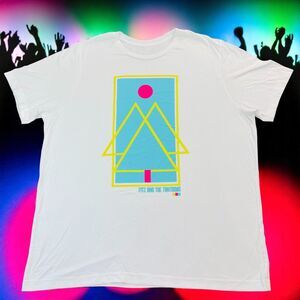 Fitz And The Tantrums Band Tour Concert Tee Mens Size XL - White & Neon T-Shirt